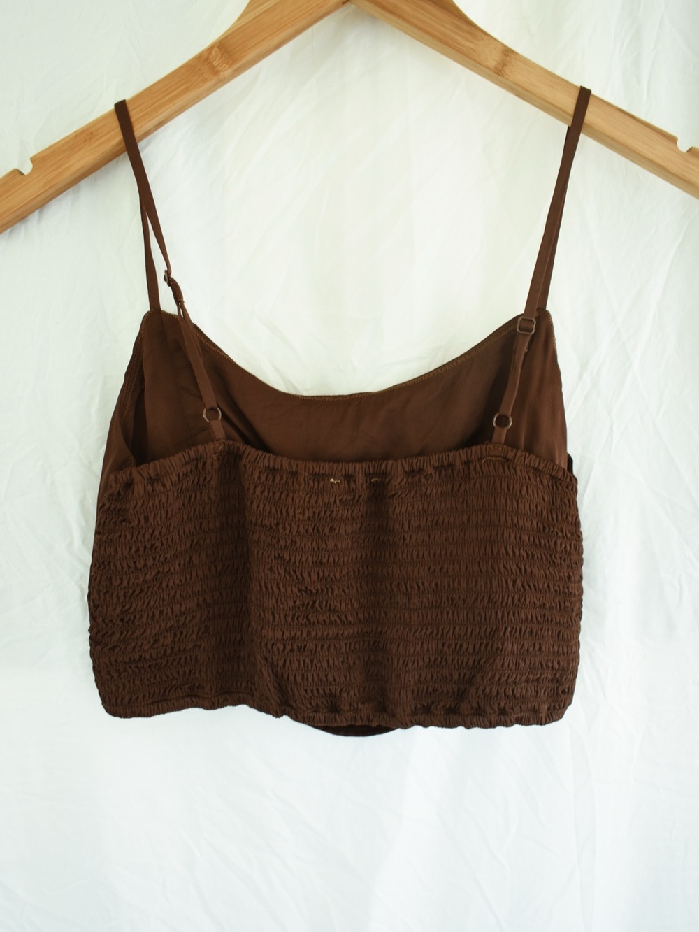 aerie Brown Satin Corset-Style Crop Top. NWOT - Picture 3 of 5